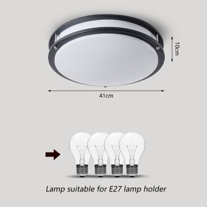 Brilagi - Loftlampe ELARO 4xE27/40W/230V Ø 41 cm sort