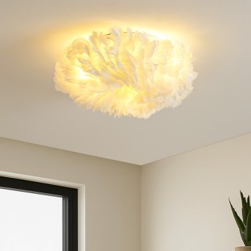 Brilagi - Loftlampe FEATHER 3xE27/40W/230V Ø 40 cm hvid