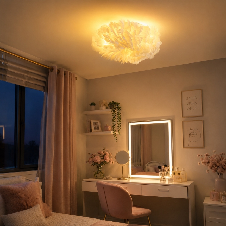 Brilagi - Loftlampe FEATHER 3xE27/40W/230V Ø 40 cm hvid
