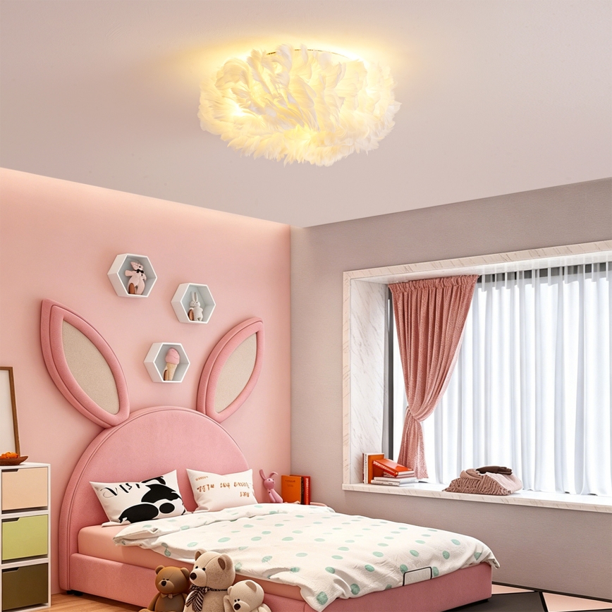 Brilagi - Loftlampe FEATHER 3xE27/40W/230V Ø 40 cm hvid