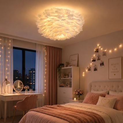 Brilagi - Loftlampe FEATHER 3xE27/40W/230V Ø 50 cm hvid