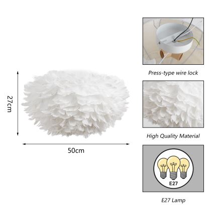 Brilagi - Loftlampe FEATHER 3xE27/40W/230V Ø 50 cm hvid