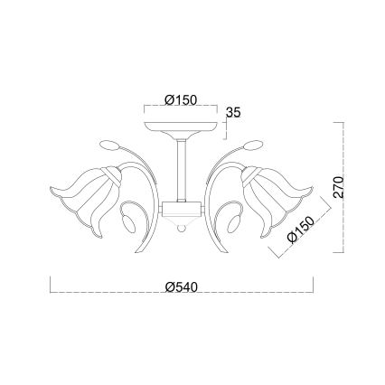 Brilagi - Loftlampe FLORA 3xE14/60W/230V bronze