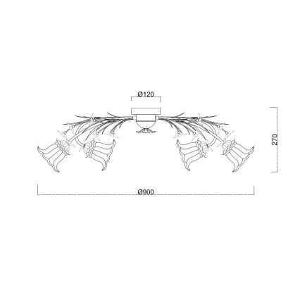 Brilagi - Loftlampe FLORA 6xE14/60W/230V