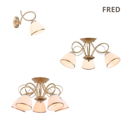 Brilagi - Loftlampe FRED 3xE27/60W/230V Ø 59 cm guldfarvet