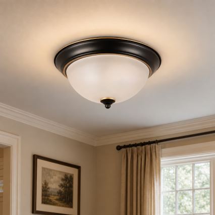 BRILAGI - Loftlampe FRESCO 2xE27/40W/230V Ø 28 cm sort/guld