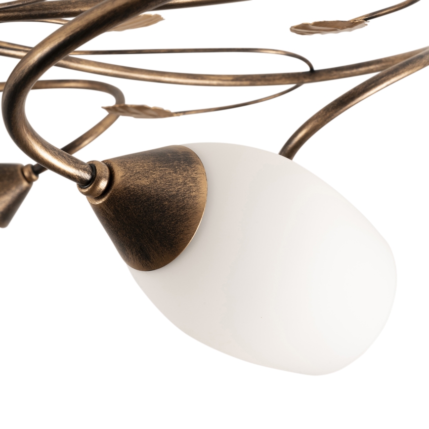 BRILAGI - Loftlampe GRACE 6xE27/40W/230V Ø 79 cm patina/kobber