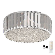 Brilagi - Loftlampe i krystal GLAMOUR 5xG9/42W/230V