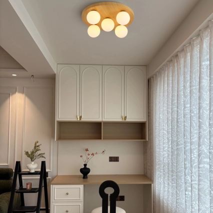 Brilagi - Loftlampe LUND WOOD 5xG9/9W/230V Ø 40 cm træ