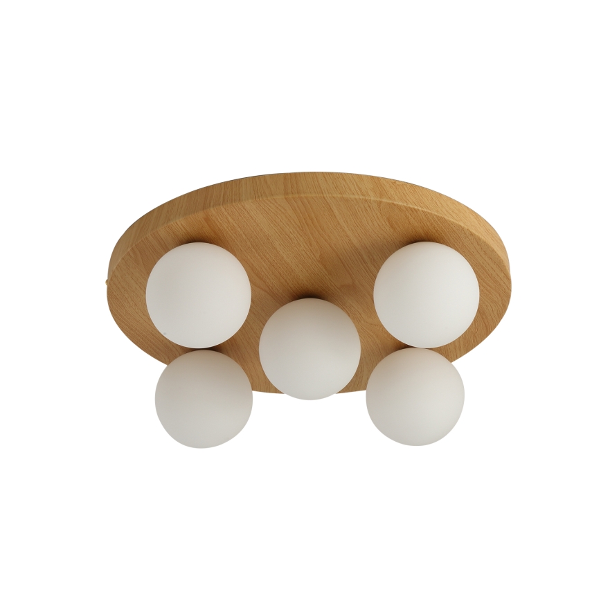 Brilagi - Loftlampe LUND WOOD 5xG9/9W/230V Ø 40 cm træ