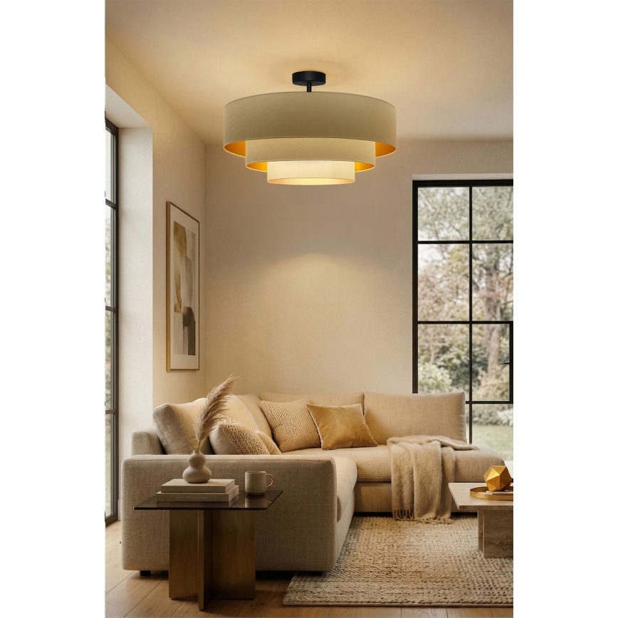 Brilagi - Loftlampe LUNETA 3x E27/60W/230V Ø 80 cm creme/guld