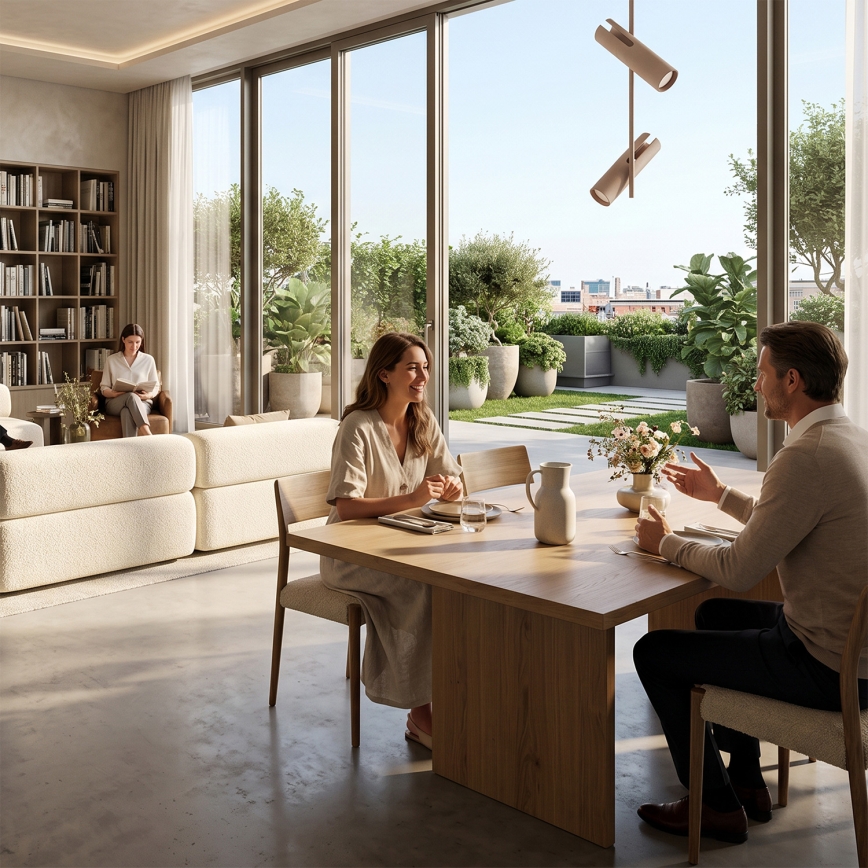 Brilagi - Loftlampe med stang BRANCH 2xGU10/30W/230V beige
