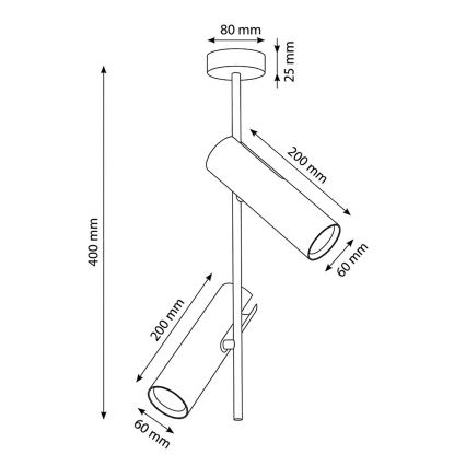 Brilagi - Loftlampe med stang BRANCH 2xGU10/30W/230V beige