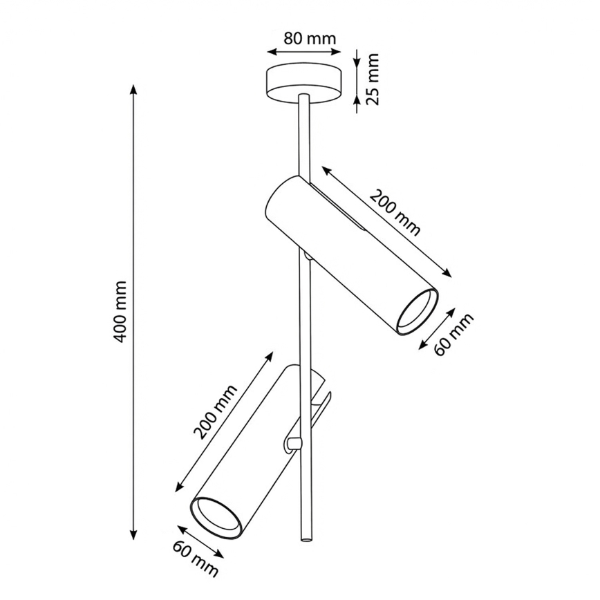 Brilagi - Loftlampe med stang BRANCH 2xGU10/30W/230V beige