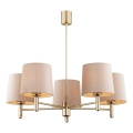 Brilagi - Loftlampe med stang MONTE 5xE27/60W/230V beige/guld