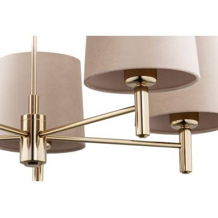 Brilagi - Loftlampe med stang MONTE 5xE27/60W/230V beige/guld