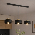 Brilagi - Loftlampe med wireophæng 3xE27/60W/230V sort/guld