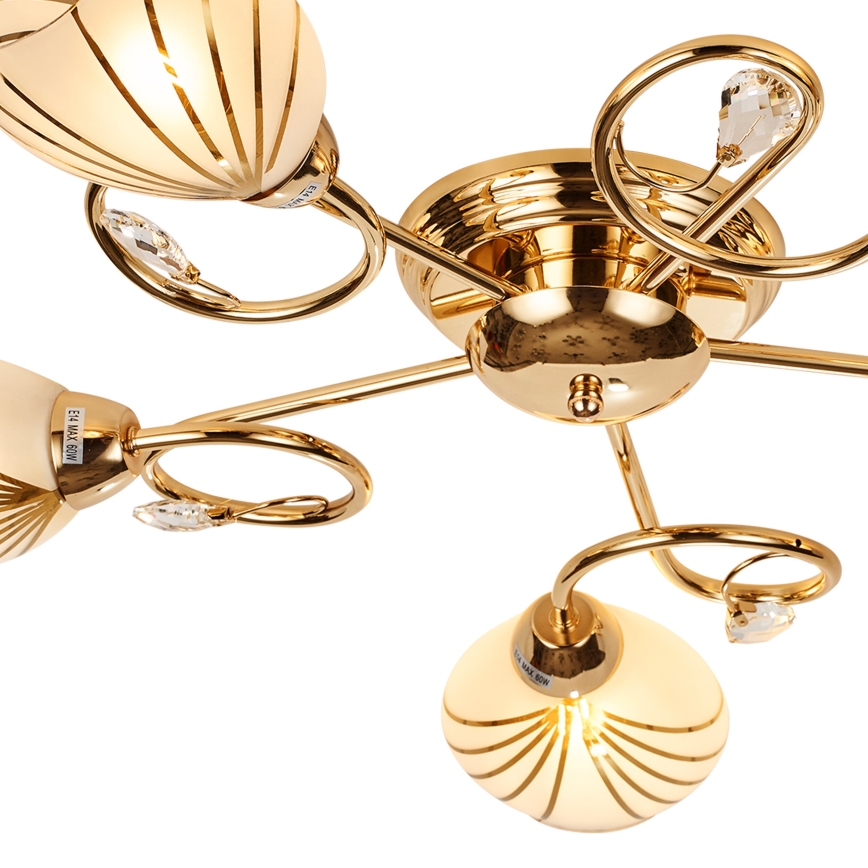 Brilagi - Loftlampe MEGAPOLIS 5xE14/60W/230V guldfarvet