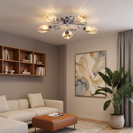 BRILAGI - Loftlampe MEGAPOLIS 5xE14/60W/230V skinnende krom