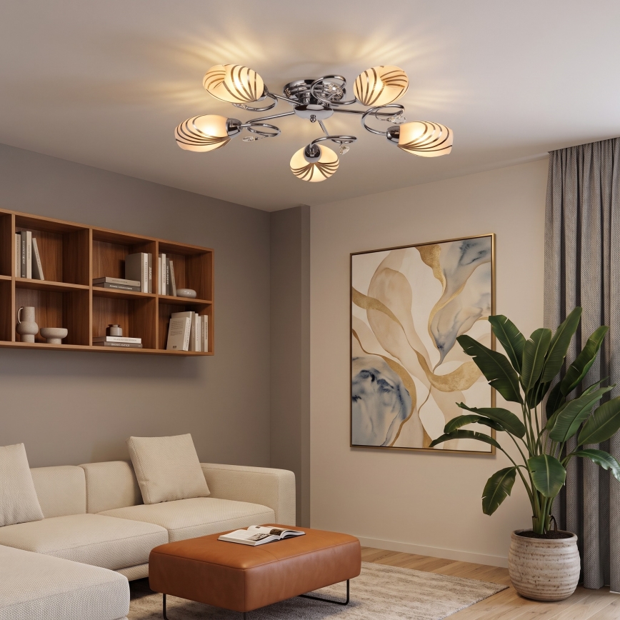 BRILAGI - Loftlampe MEGAPOLIS 5xE14/60W/230V skinnende krom