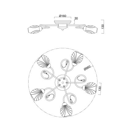 BRILAGI - Loftlampe MEGAPOLIS 5xE14/60W/230V skinnende krom
