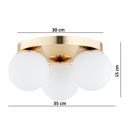 Brilagi - Loftlampe MILO 3xE27/60W/230V Ø 35 cm, guld