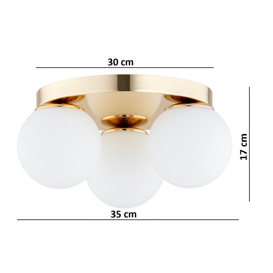 Brilagi - Loftlampe MILO 3xE27/60W/230V Ø 35 cm, guld