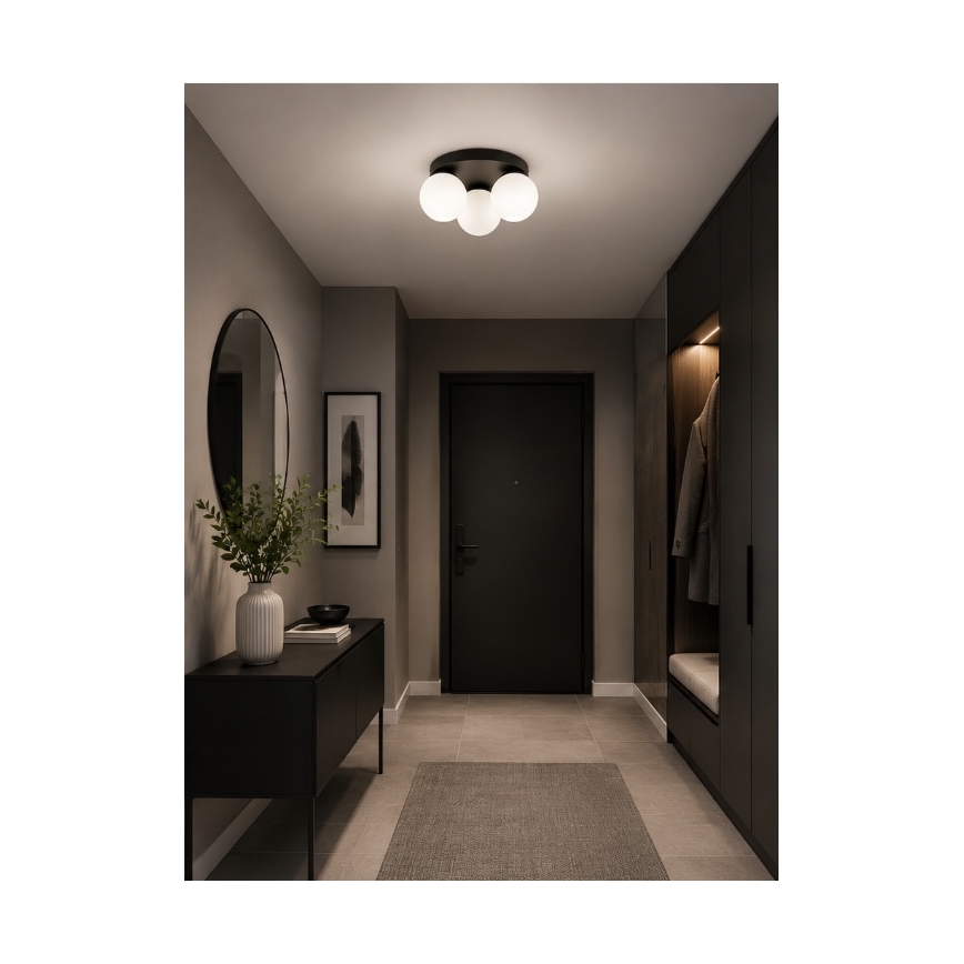 Brilagi - Loftlampe MILO 3xE27/60W/230V Ø 35 cm sort