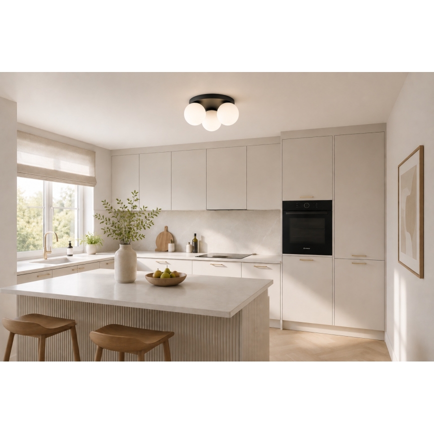 Brilagi - Loftlampe MILO 3xE27/60W/230V Ø 35 cm sort