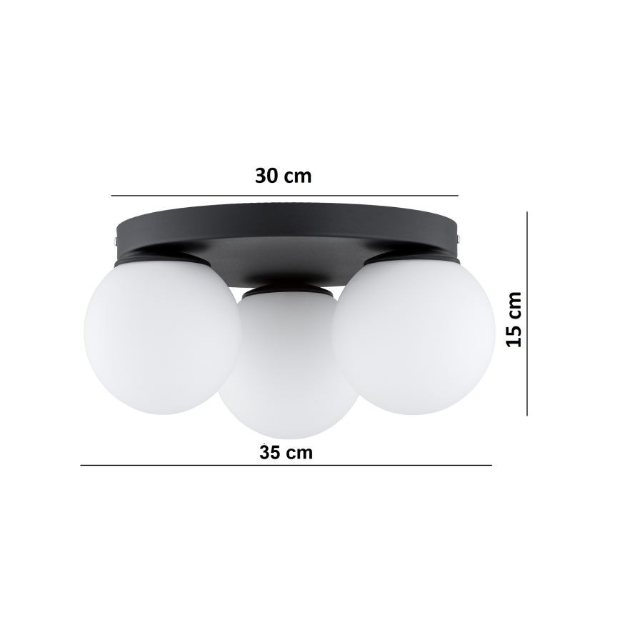 Brilagi - Loftlampe MILO 3xE27/60W/230V Ø 35 cm sort