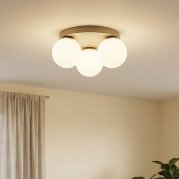 Brilagi - Loftlampe MILO ECRU 3xE27/60W/230V Ø 35 cm beige/guld