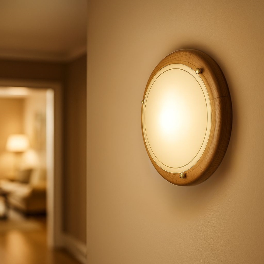 Brilagi - Loftlampe ORBIS 1xE27/60W/230V Ø 30 cm i fyrretræ