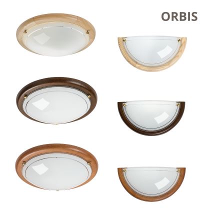 Brilagi - Loftlampe ORBIS 2xE27/60W/230V Ø 38 cm, fyrretræ