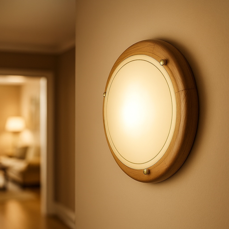 Brilagi - Loftlampe ORBIS 2xE27/60W/230V Ø 38 cm fyrretræ