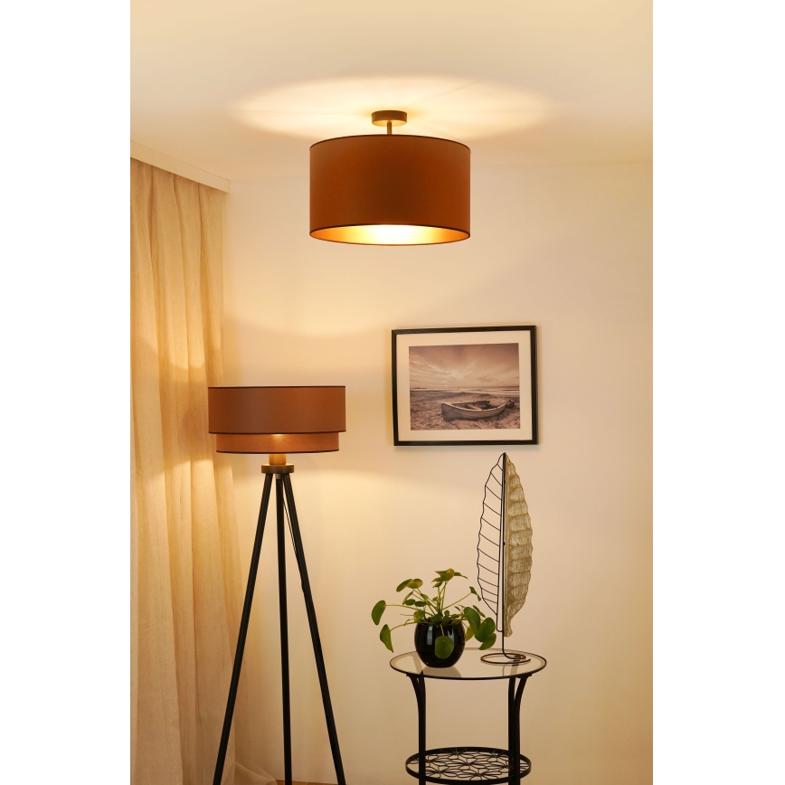 Brilagi - Loftlampe OREGON ROLLER VEGE 1xE27/15W/230V diameter 45 cm brun