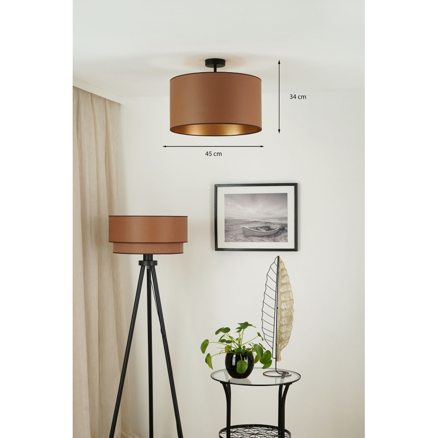 Brilagi - Loftlampe OREGON ROLLER VEGE 1xE27/15W/230V diameter 45 cm brun