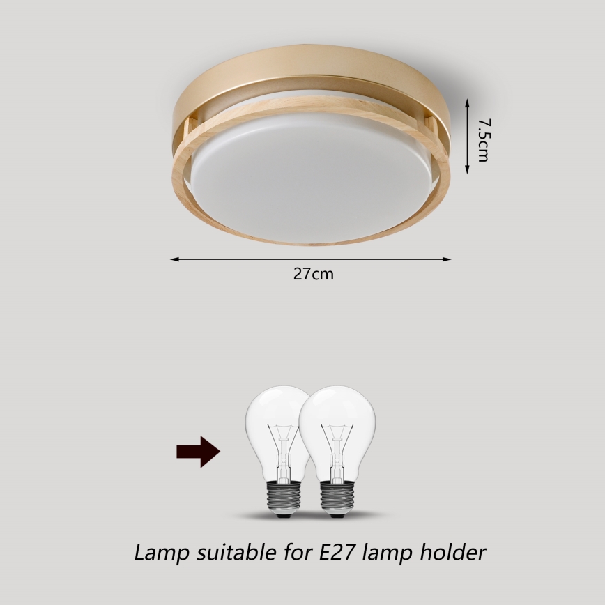 Brilagi - Loftlampe ORINO 2xE27/40W/230V Ø 27 cm guld/eg