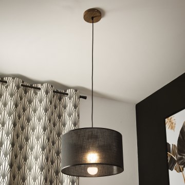 Brilagi - Loftlampe på kabel ANTHONY 1xE27/60W/230V eg valnød/sort