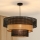 Brilagi - Loftlampe på kabel DAKOTA LUNETA 1xE27/15W/230V Ø 60 cm sort/rotan
