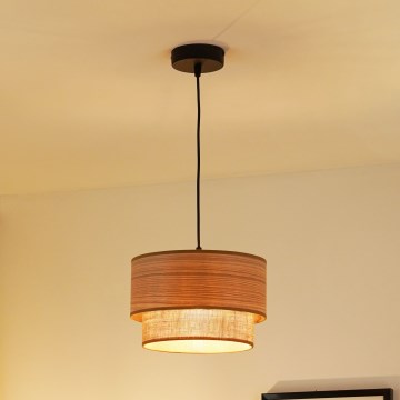 Brilagi - Loftlampe på kabel MONTANA BOHO 1xE27/15W/230V Ø 25 cm brun/sort