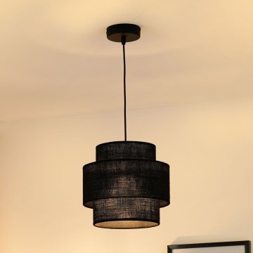 Brilagi - Loftlampe på kabel SPACE YUTE 1xE27/15W/230V Ø 25 cm sort