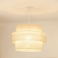 Brilagi - Loftlampe på kabel SPACE YUTE 1xE27/15W/230V Ø 50 cm creme/hvid