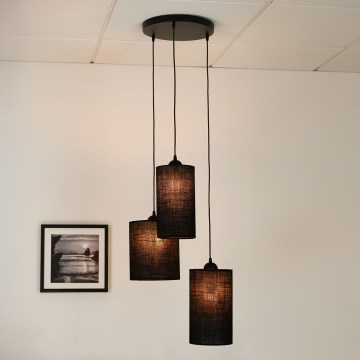 Brilagi - Loftlampe på kabel TUBES 3xE27/15W/230V sort
