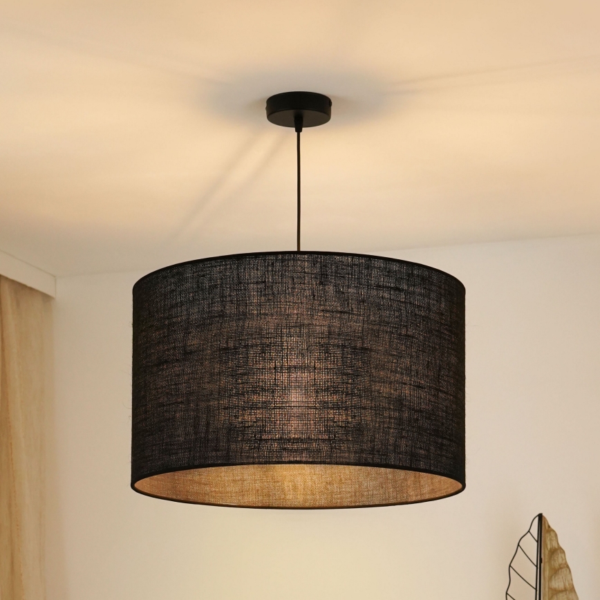 Brilagi - Loftlampe på kabel TUBES ROLLER 1xE27/15W/230V Ø 50 cm sort