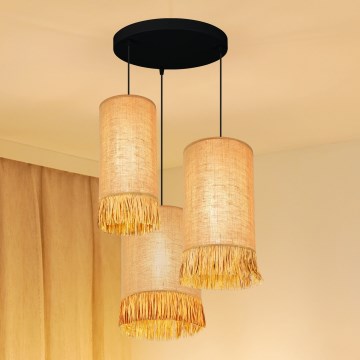 Brilagi - Loftlampe på kabel WINNETOU TUBES 3xE27/15W/230V brun/sort