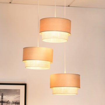 Brilagi - Loftlampe på ledning ARIZONA BOHO 3xE27/15W/230V beige/hvid