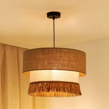 Brilagi - Loftlampe på ledning WINNETOU BOHO 1xE27/15W/230V Ø 45 cm brun/creme
