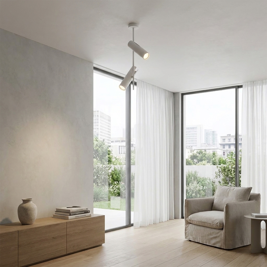 BRILAGI - Loftlampe på stang BRANCH 2xGU10/30W/230V hvid