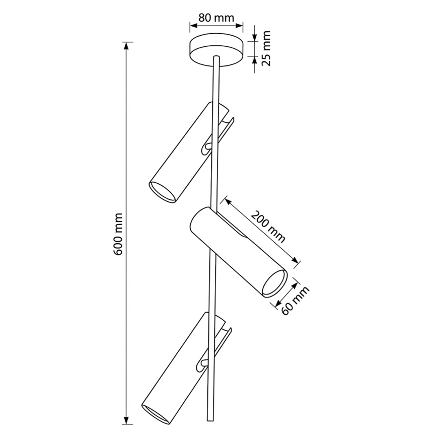 Brilagi - Loftlampe på stang BRANCH 3xGU10/30W/230V hvid
