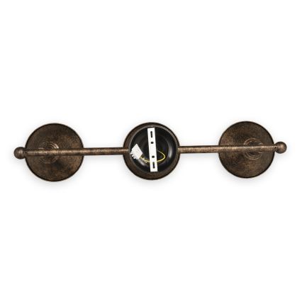 BRILAGI - Loftlampe på stang FORGE 3xE27/60W/230V patina/kobber